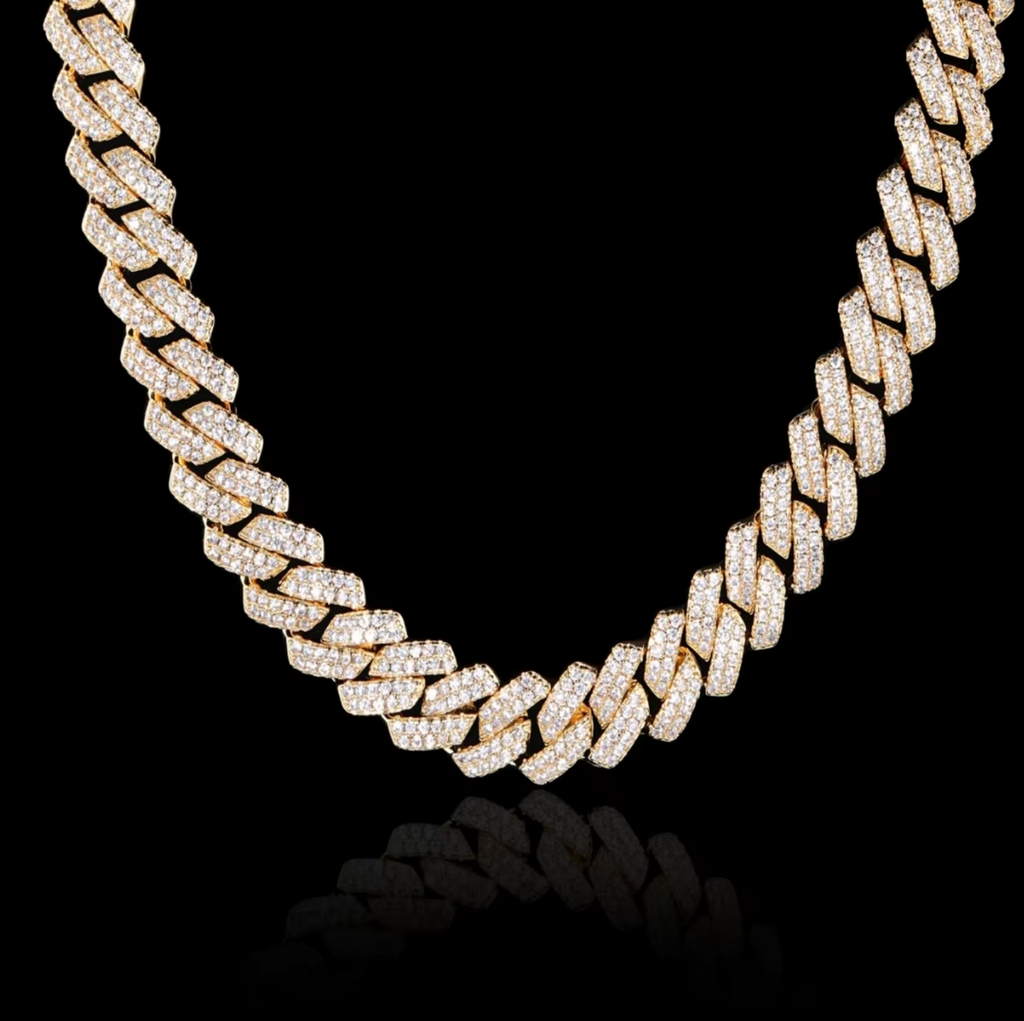 18K Gold Plated Iced Out Miami Cuban Link