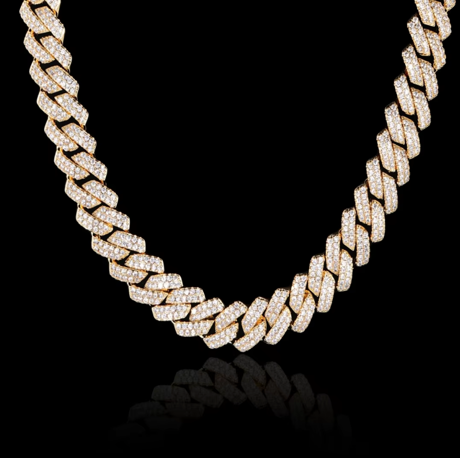 18K Gold Plated Iced Out Miami Cuban Link